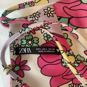 Zara Floral Lace Up Corset Crop Top - Multicolor